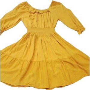 Women's Wrangler Retro Yellow Cinched‎ Waist Dress Size Small